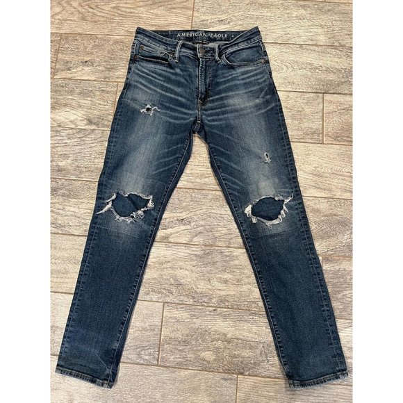 American Eagle Jeans 29 x 32 Slim Next Level Airflex Denim Destroyed 29x32 - Picture 1 of 10
